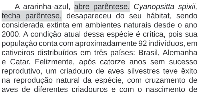 Trecho original com figura, tabela ou fórmula da questão 116 do ENEM 2020 - 2º Dia – Caderno 11 – Laranja (braile e ledor) – Reaplicação/PPL.