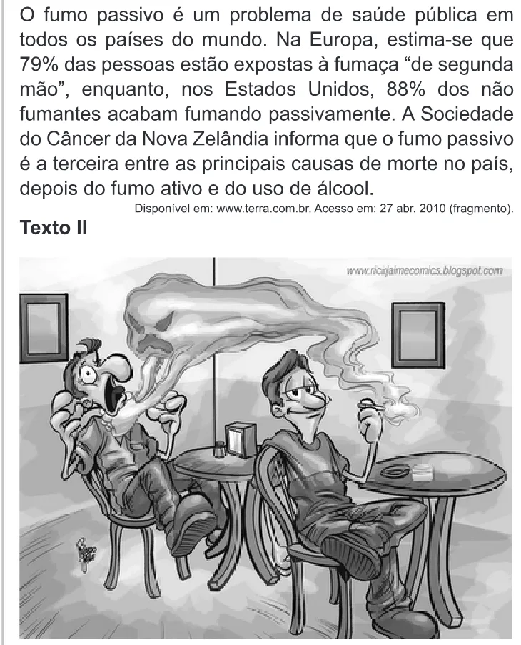Trecho original com figura, tabela ou fórmula da questão 122 do ENEM 2010 - Dia 2 - Caderno 5 - Amarelo – Aplicação regular.