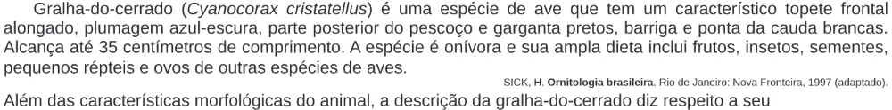 Trecho original com figura, tabela ou fórmula da questão 91 do ENEM 2020 - 2º Dia – Caderno 5 – Amarelo – Reaplicação/PPL.