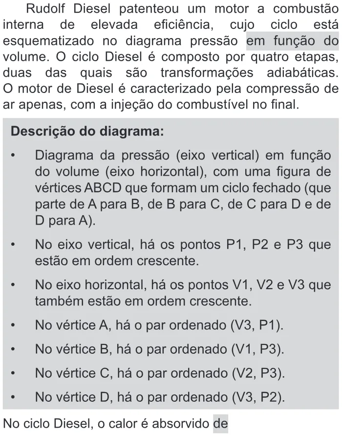 Trecho original com figura, tabela ou fórmula da questão 124 do ENEM 2017 - 2º Dia - Caderno 11 - Laranja – Reaplicação/PPL - Ledor.