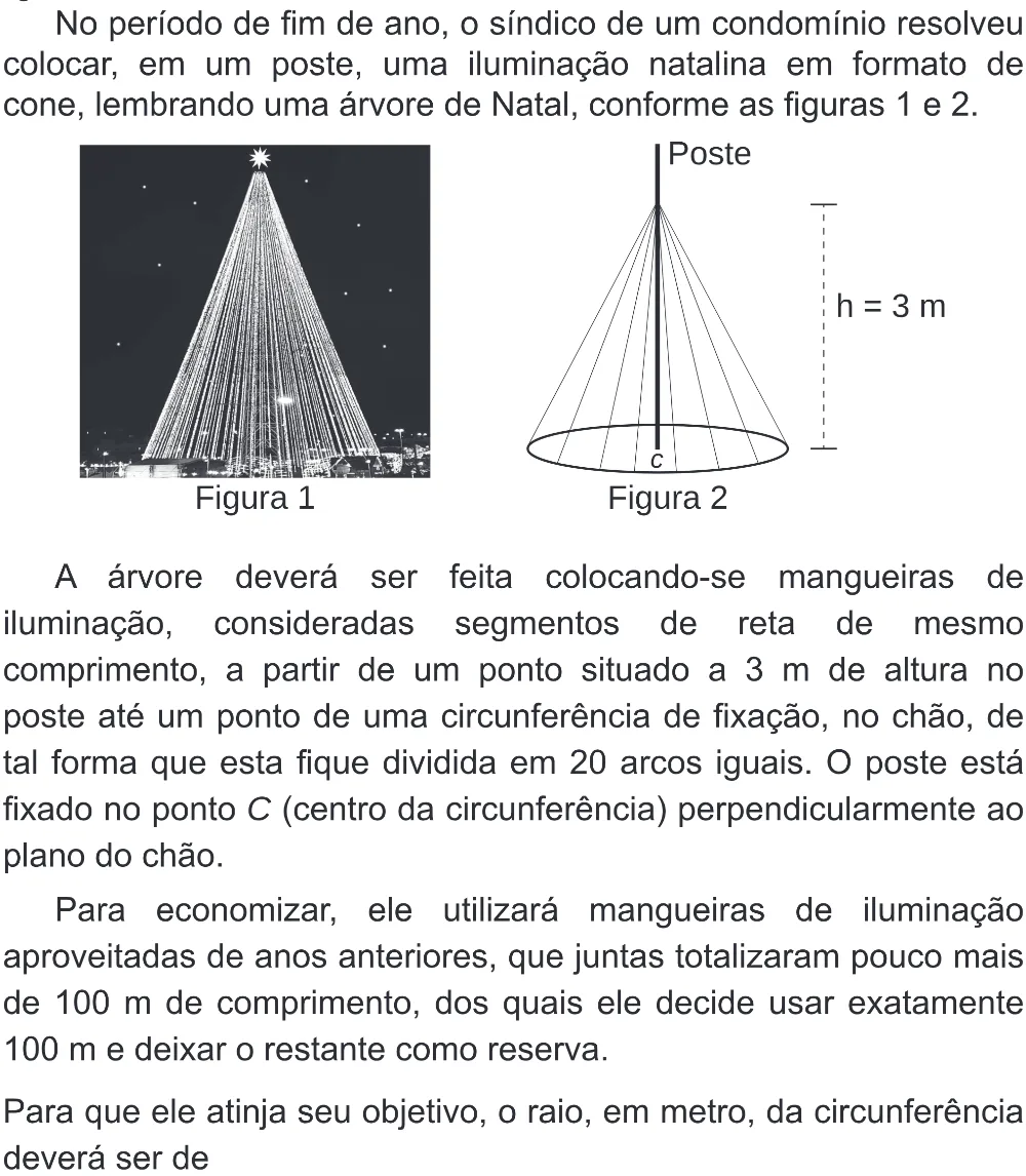 Trecho original com figura, tabela ou fórmula da questão 166 do ENEM 2020 - 2º Dia - Caderno 8 – Rosa (Superampliada) – Aplicação Regular.