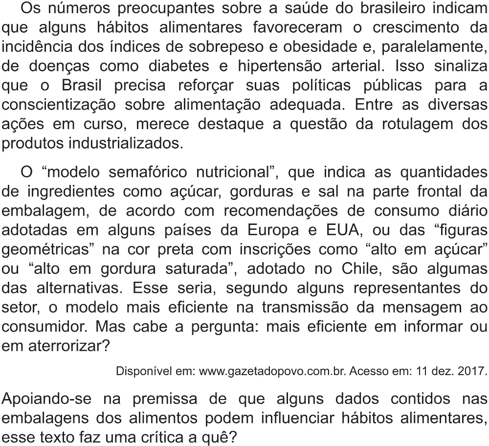 Trecho original com figura, tabela ou fórmula da questão 13 do ENEM 2021 - 1º Dia – Caderno 2 – Amarelo (Superampliada) – Reaplicação/PPL/Segunda Oportunidade.