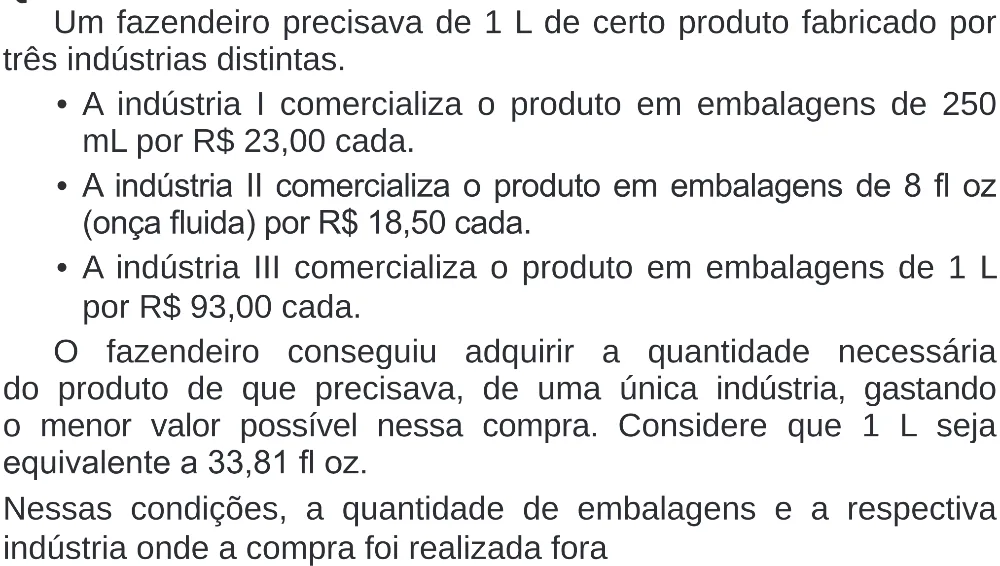 Trecho original com figura, tabela ou fórmula da questão 137 do ENEM 2020 - 2º Dia – Caderno 8 – Rosa (Superampliada) – Reaplicação/PPL.