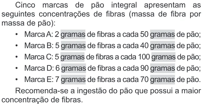 Trecho original com figura, tabela ou fórmula da questão 141 do ENEM 2016 - 2º Dia - Caderno 6 - Cinza – Aplicação regular - Ledor.
