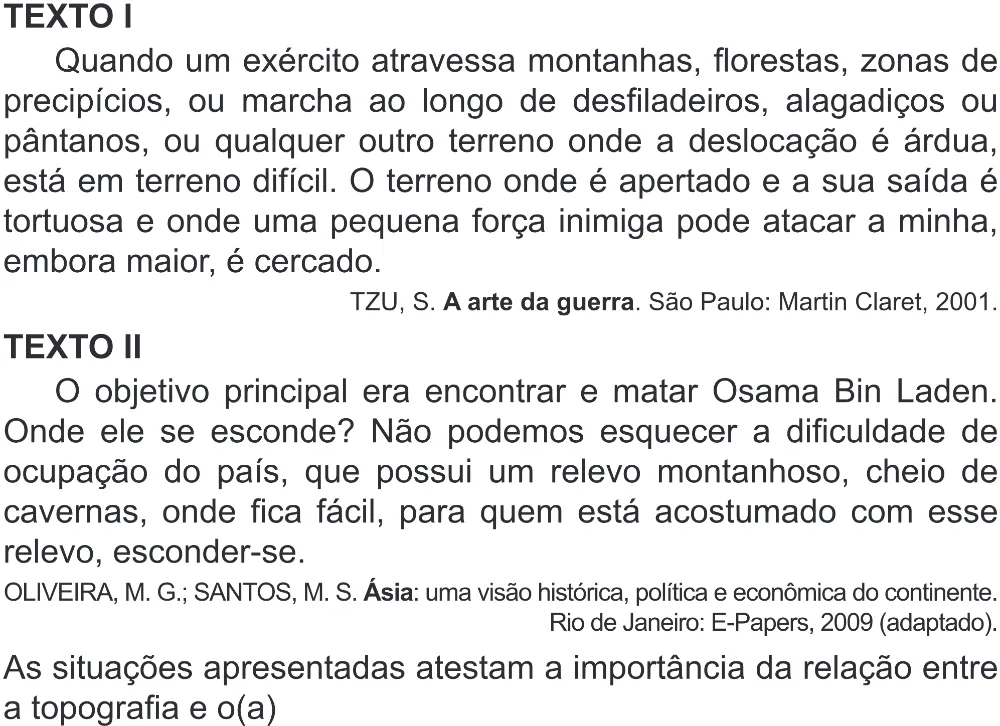 Trecho original com figura, tabela ou fórmula da questão 73 do ENEM 2018 - 1º Dia - Caderno 1 - Azul (Superampliada) – Aplicação regular.