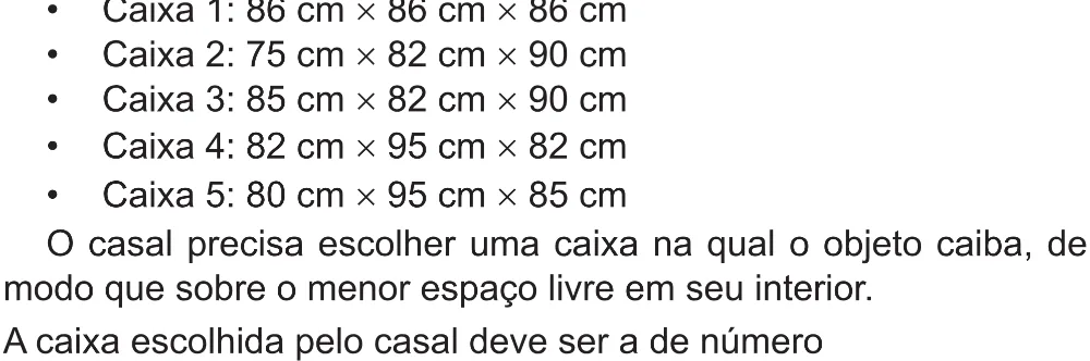 Trecho original com figura, tabela ou fórmula da questão 139 do ENEM 2017 - 2º Dia - Caderno 5 – Amarelo (Superampliada) – Aplicação regular.