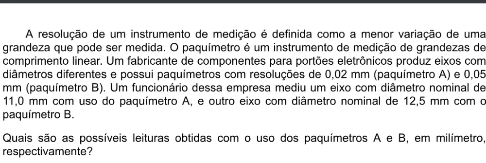 Trecho original com figura, tabela ou fórmula da questão 116 do ENEM 2020 - 2º Dia - Caderno 5 – Amarelo – Aplicação digital.