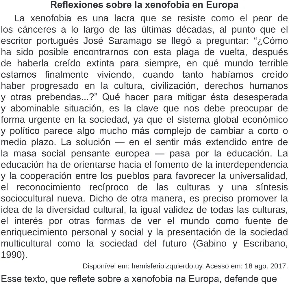 Trecho original com figura, tabela ou fórmula da questão 5 (espanhol) do ENEM 2019 - 1º Dia – Caderno 1 – Azul (Superampliada) – Reaplicação/PPL.