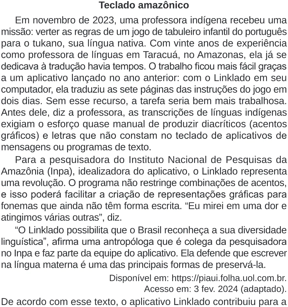 Trecho original com figura, tabela ou fórmula da questão 19 do ENEM 2024 - 1º Dia – Caderno 10 – Roxo (Libras) – Aplicação Regular - (Superampliada).