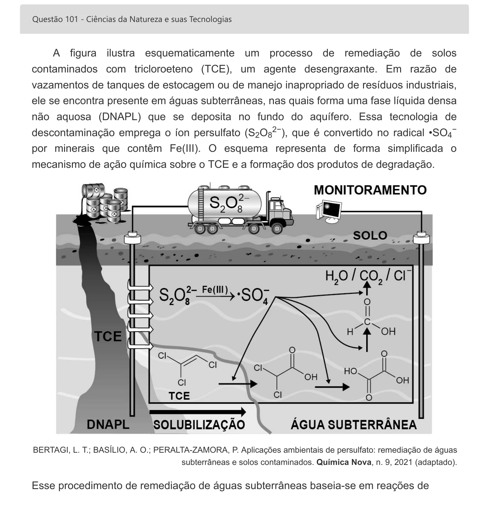 Enunciado visual completo da questão 101 do ENEM 2022 - 2º Dia – Caderno 8 – Rosa – Aplicação digital, página 17.