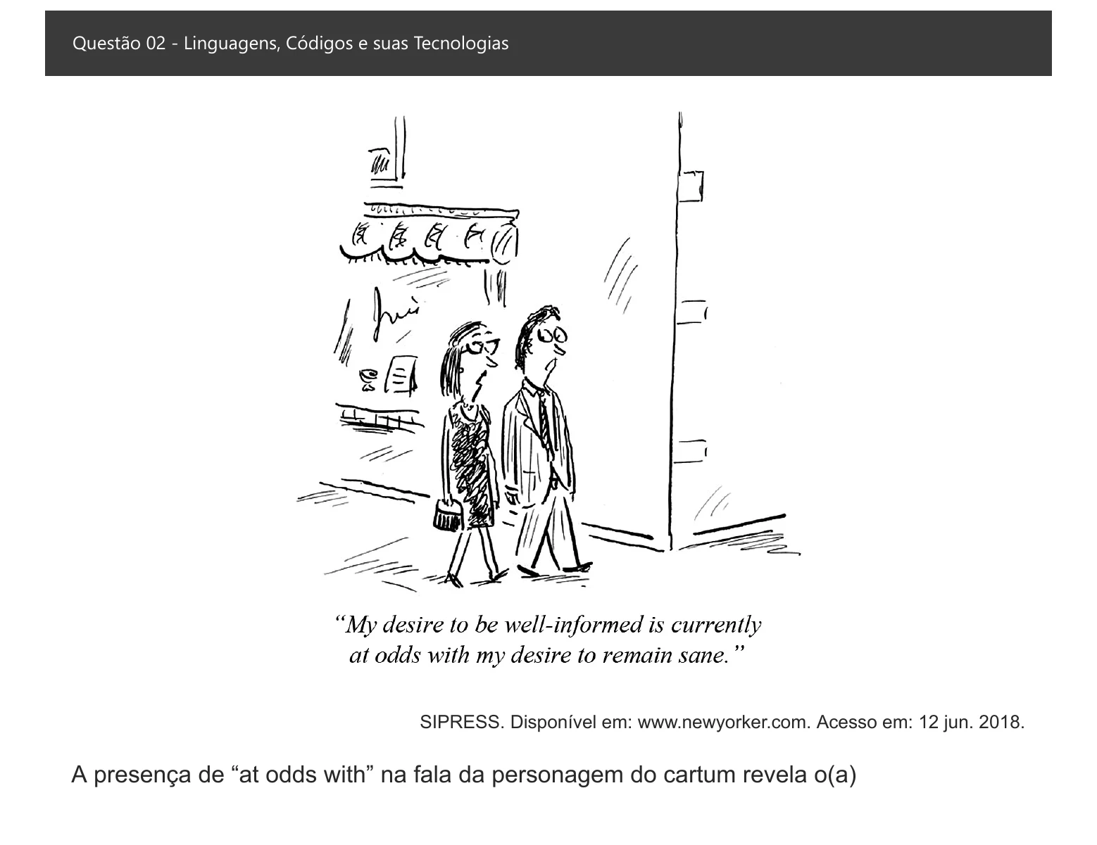 Enunciado visual completo da questão 2 do ENEM 2021 - 1º Dia – Caderno 2 – Amarelo – Inglês – Aplicação digital, página 7.