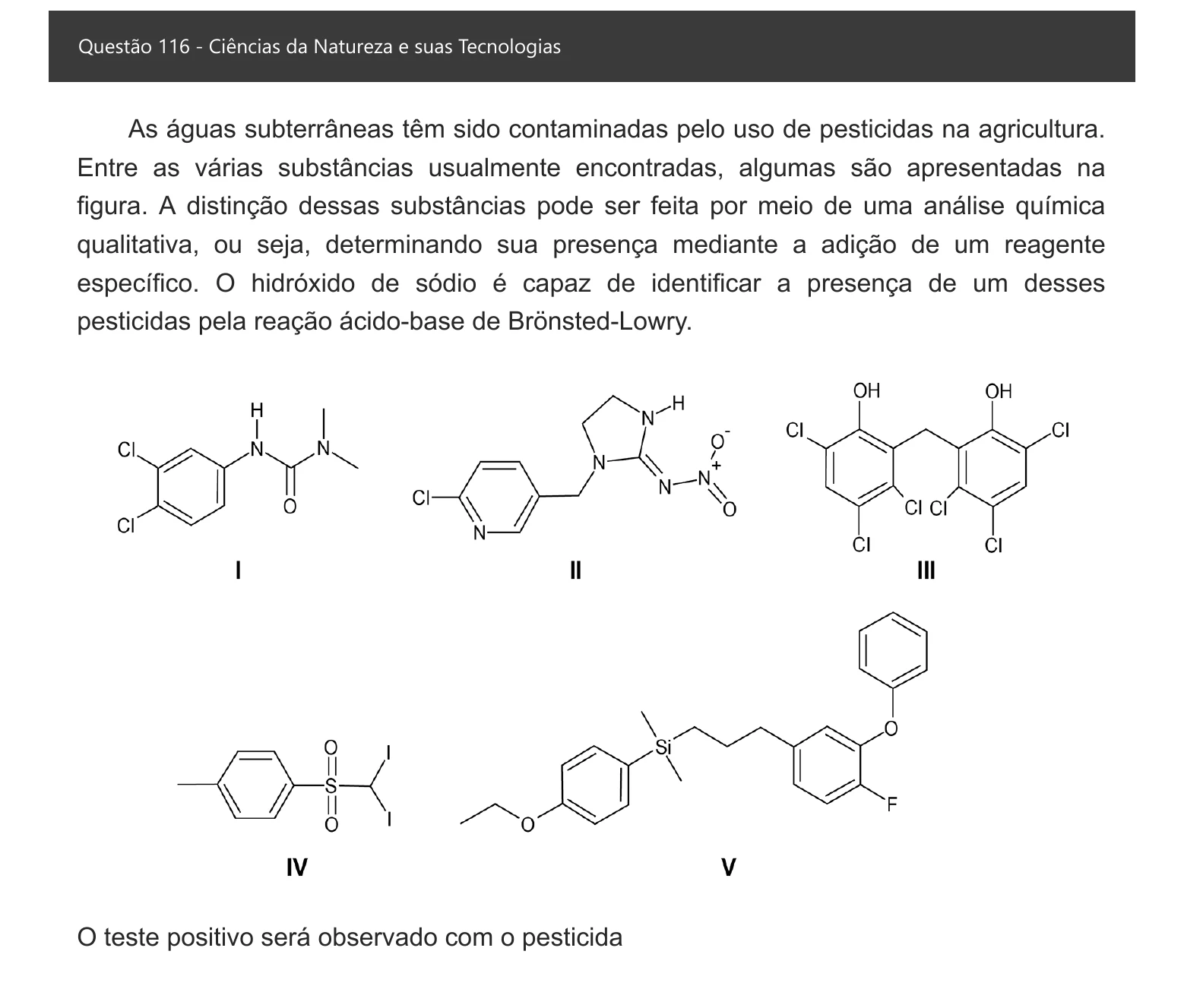 Enunciado visual completo da questão 116 do ENEM 2021 - 2º Dia – Caderno 7 – Azul – Aplicação digital, página 33.