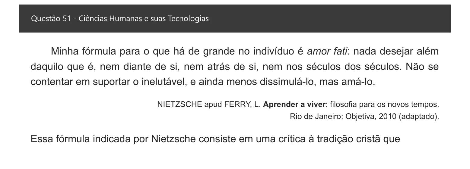 Enunciado visual completo da questão 51 do ENEM 2021 - 1º Dia – Caderno 2 – Amarelo – Inglês – Aplicação digital, página 59.