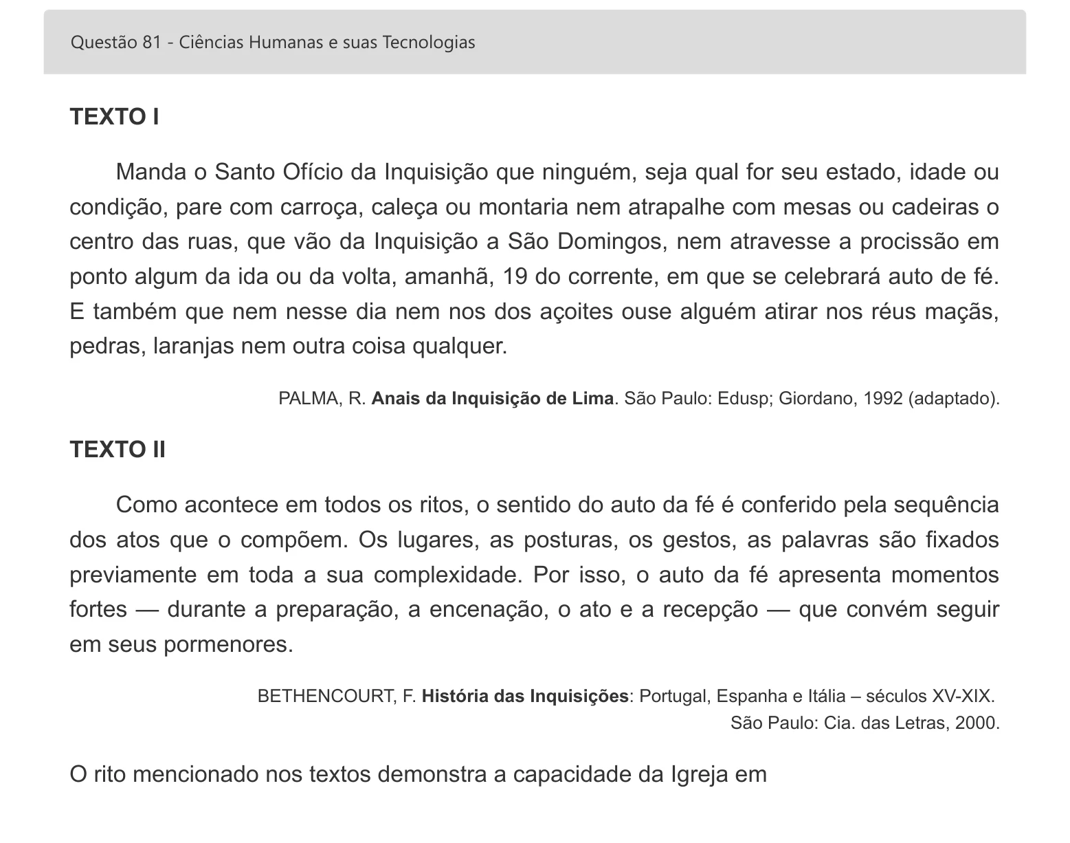 Enunciado visual completo da questão 81 do ENEM 2022 - 1º Dia – Caderno 4 – Rosa – Inglês – Aplicação digital, página 95.