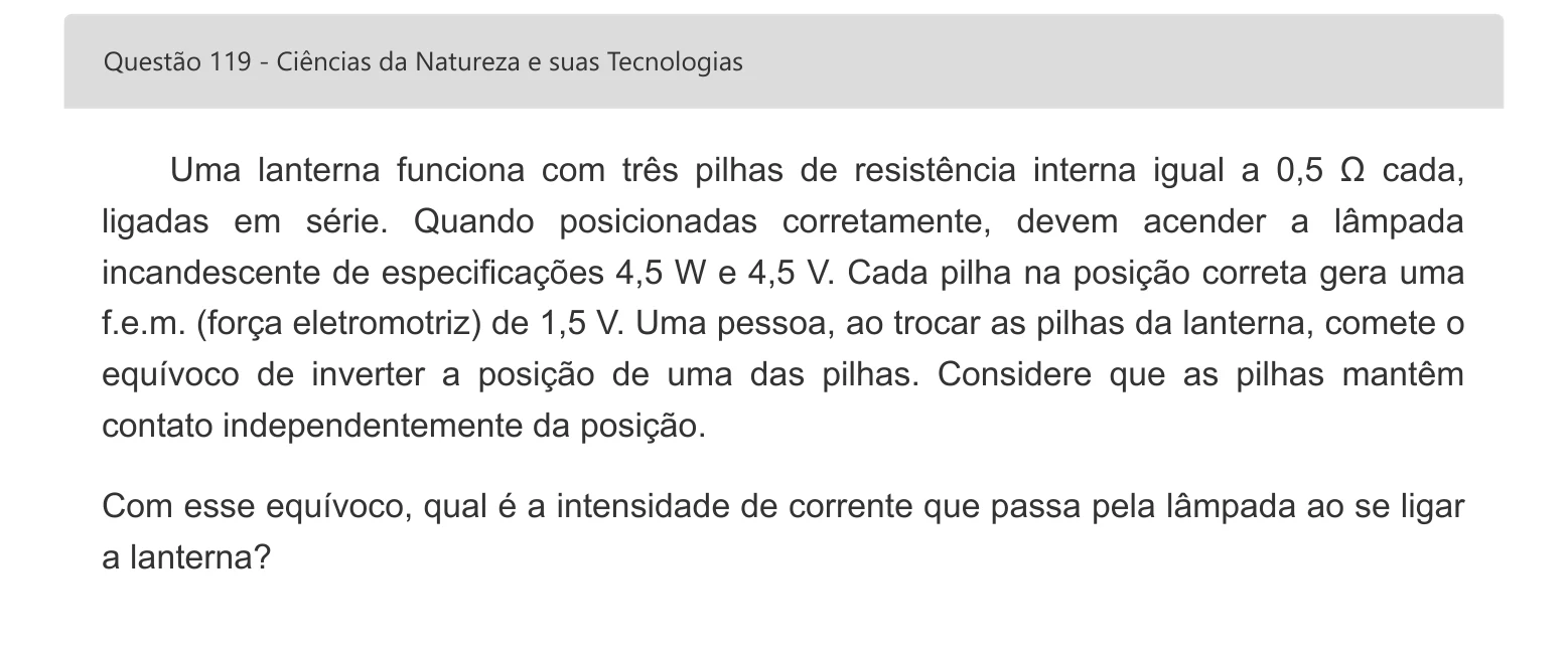 Enunciado visual completo da questão 119 do ENEM 2022 - 2º Dia – Caderno 7 – Azul – Aplicação digital, página 37.