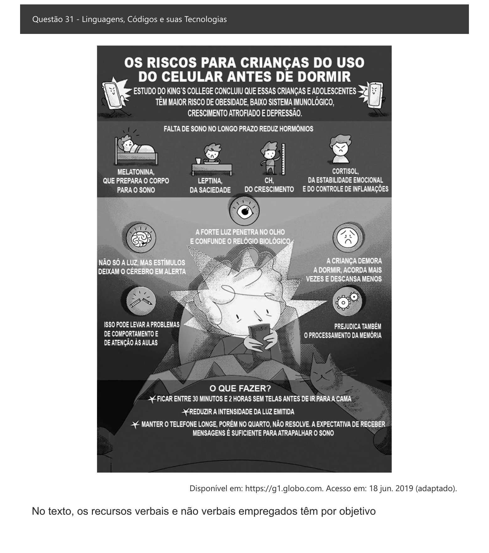 Enunciado visual completo da questão 31 do ENEM 2021 - 1º Dia – Caderno 2 – Amarelo – Inglês – Aplicação digital, página 36.