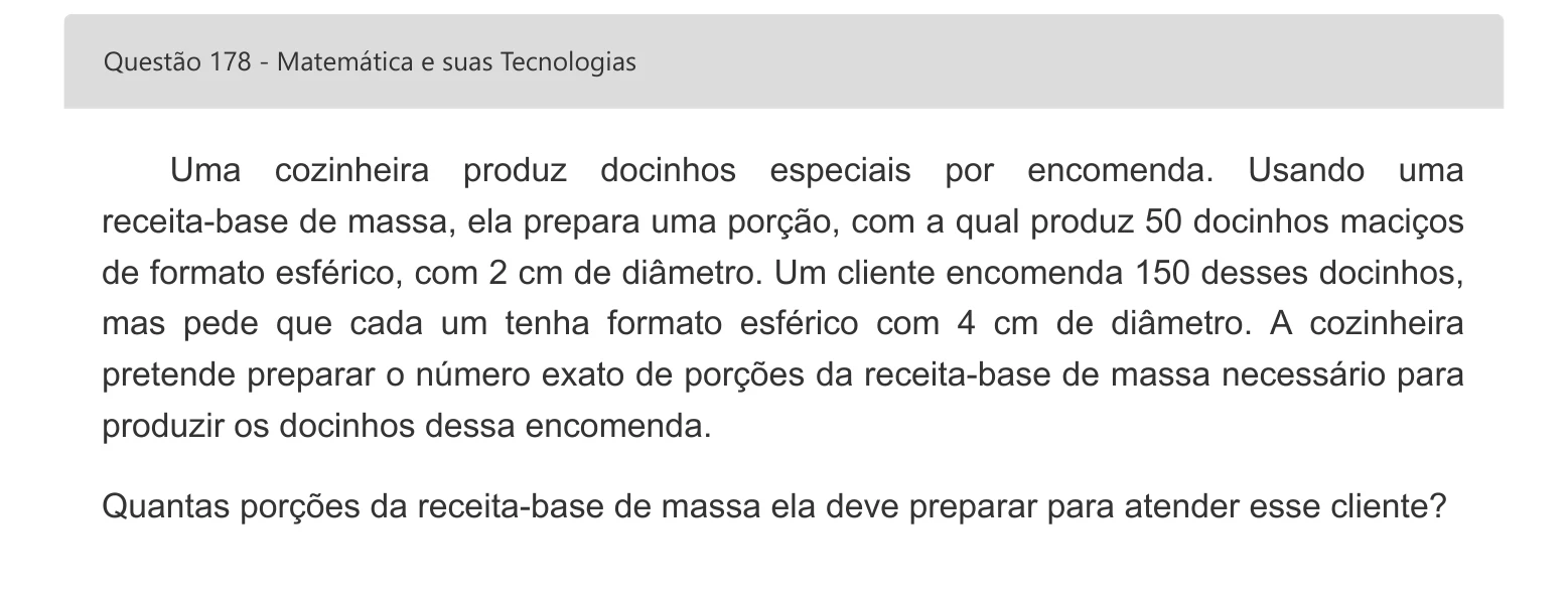 Enunciado visual completo da questão 178 do ENEM 2022 - 2º Dia – Caderno 7 – Azul – Aplicação digital, página 98.