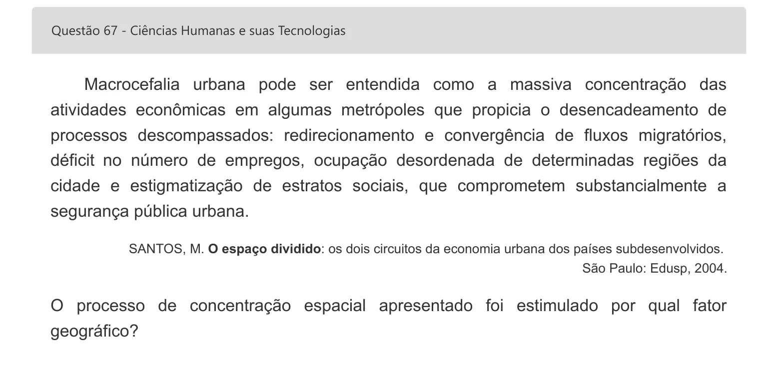 Enunciado visual completo da questão 67 do ENEM 2022 - 1º Dia – Caderno 4 – Rosa – Espanhol – Aplicação digital, página 82.