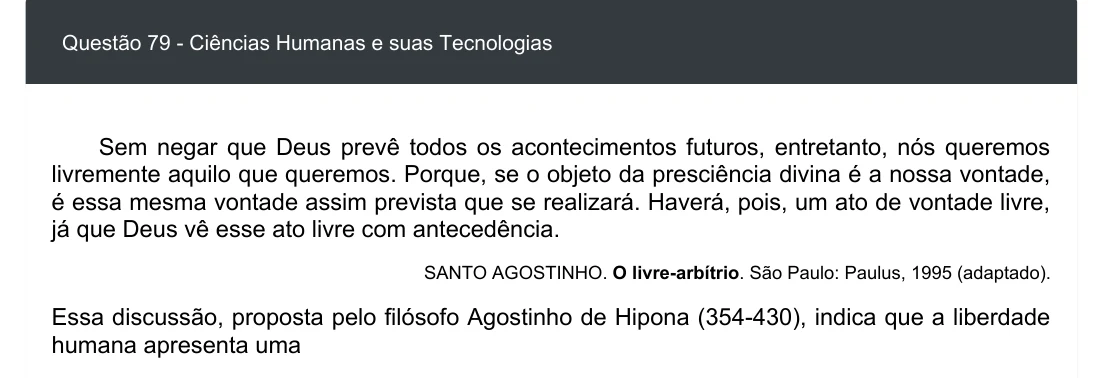 Enunciado visual completo da questão 79 do ENEM 2020 - 1º Dia - Caderno 3 – Branco – Inglês – Aplicação digital, página 87.