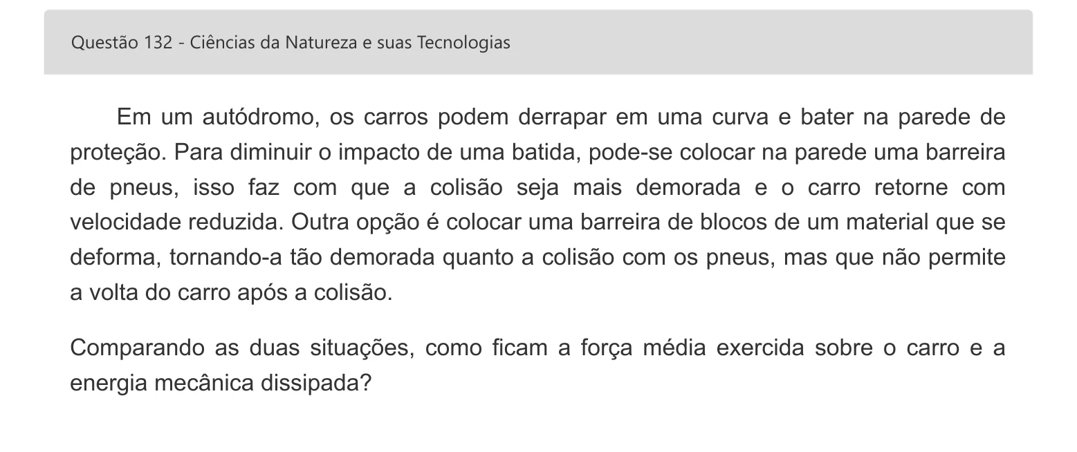Enunciado visual completo da questão 132 do ENEM 2022 - 2º Dia – Caderno 8 – Rosa – Aplicação digital, página 50.