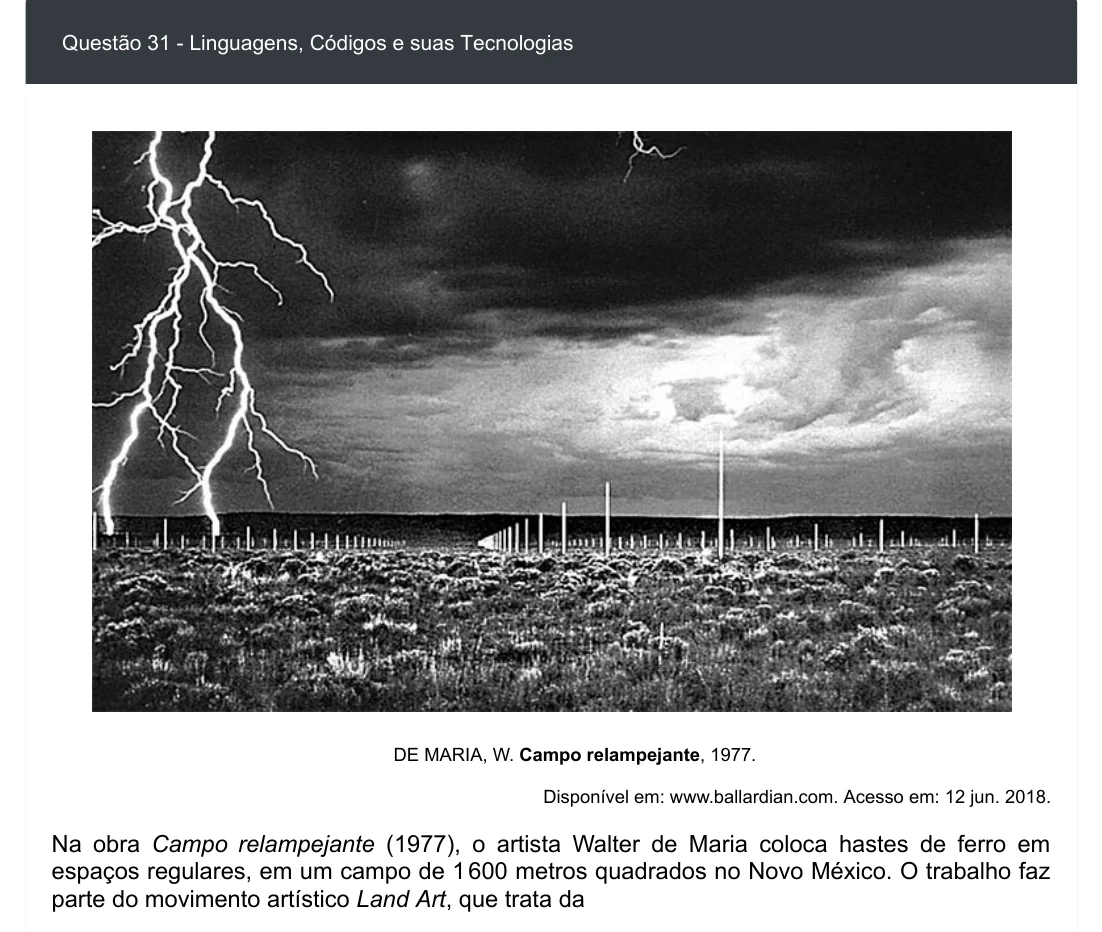 Enunciado visual completo da questão 31 do ENEM 2020 - 1º Dia - Caderno 4 – Rosa – Espanhol – Aplicação digital, página 35.