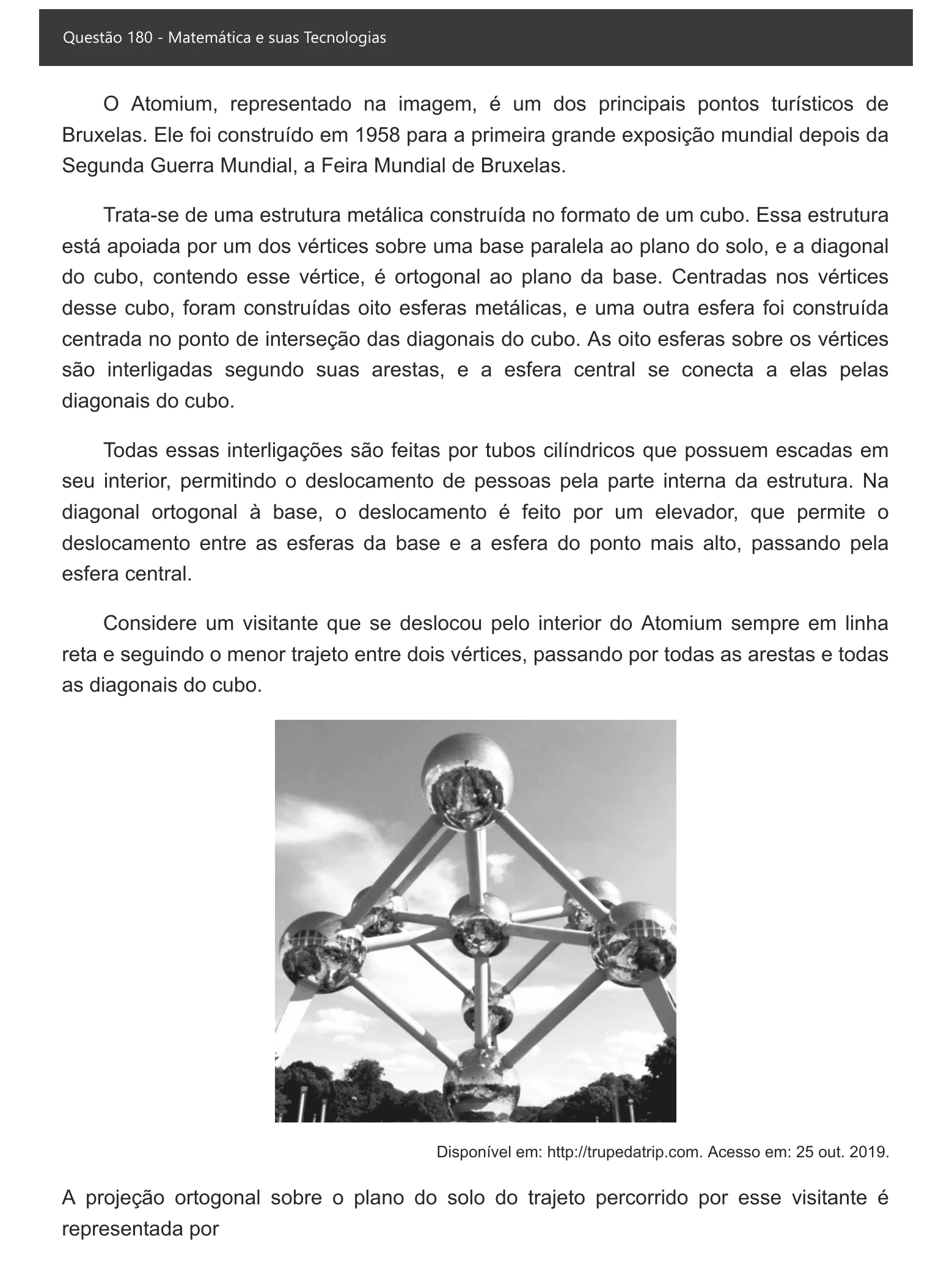 Enunciado visual completo da questão 180 do ENEM 2021 - 2º Dia – Caderno 5 – Amarelo – Aplicação digital, página 100.