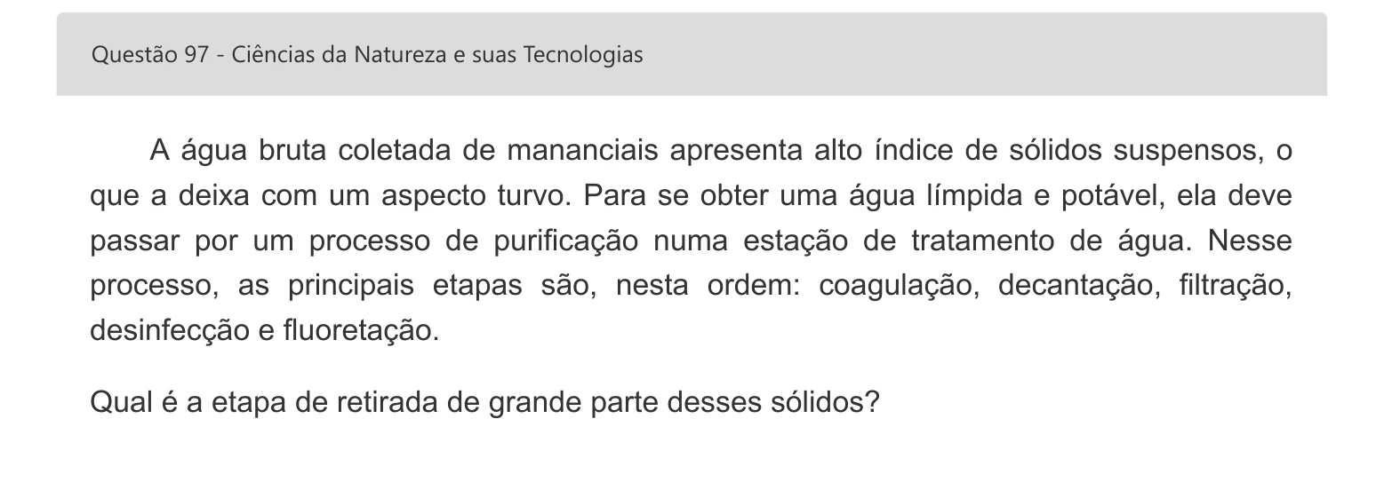Enunciado visual completo da questão 97 do ENEM 2022 - 2º Dia – Caderno 5 – Amarelo – Aplicação digital, página 13.