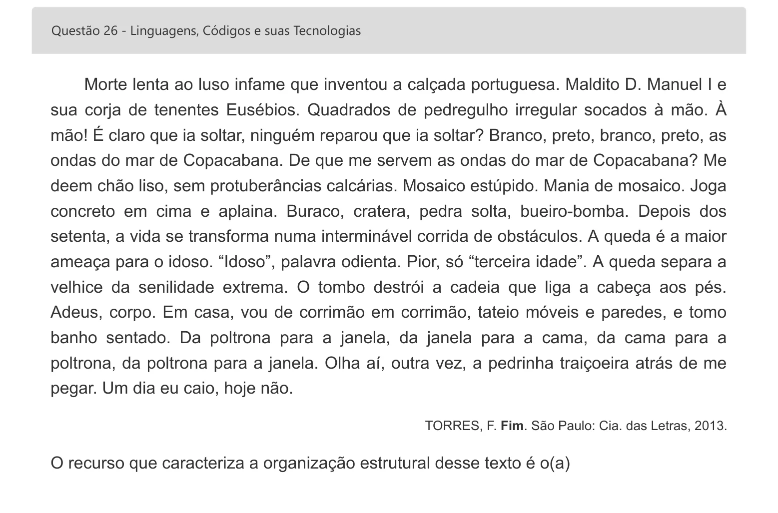 Enunciado visual completo da questão 26 do ENEM 2022 - 1º Dia – Caderno 2 – Amarelo – Inglês – Aplicação digital, página 35.