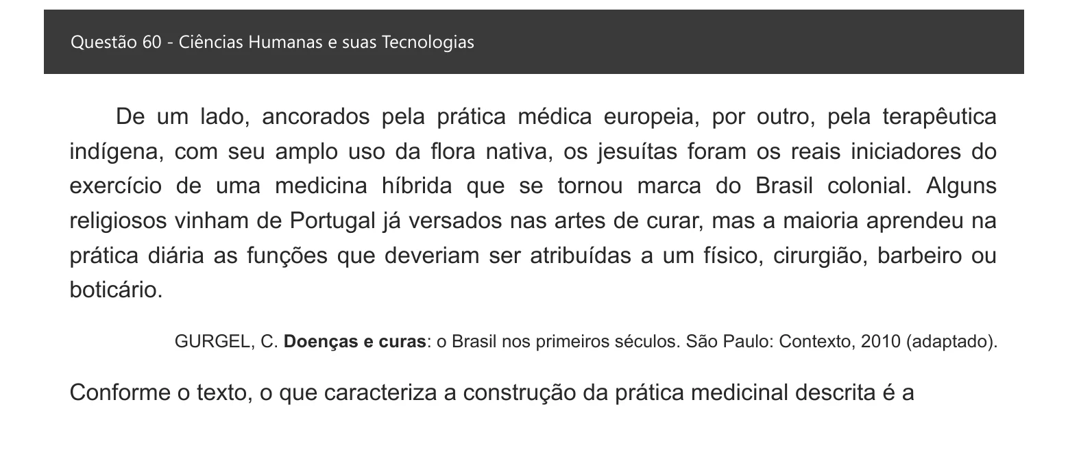 Enunciado visual completo da questão 60 do ENEM 2021 - 1º Dia – Caderno 3 – Branco – Espanhol – Aplicação digital, página 68.