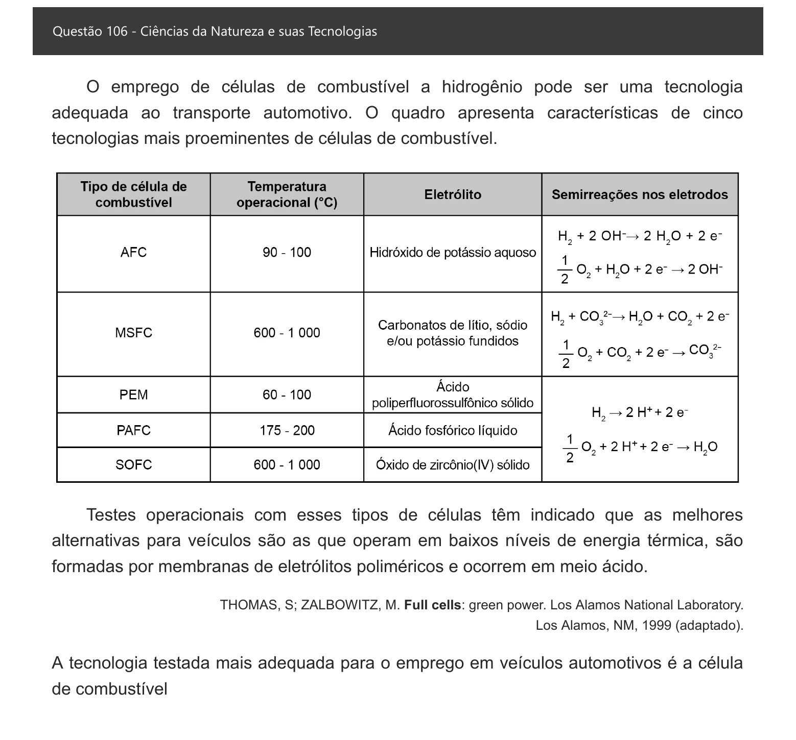 Enunciado visual completo da questão 106 do ENEM 2021 - 2º Dia – Caderno 5 – Amarelo – Aplicação digital, página 22.