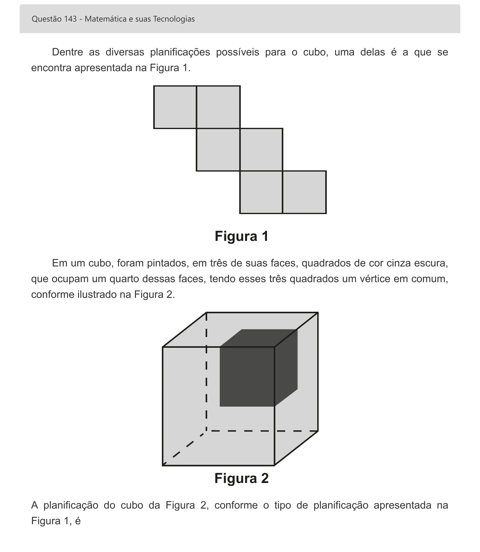 Enunciado visual completo da questão 143 do ENEM 2022 - 2º Dia – Caderno 7 – Azul – Aplicação digital, página 61.