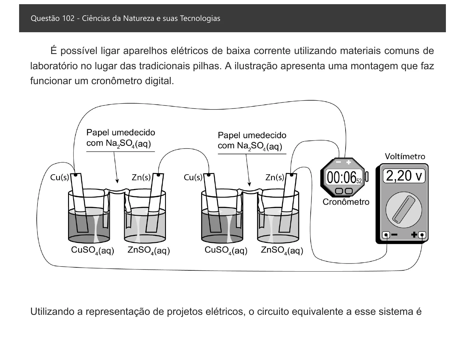 Enunciado visual completo da questão 102 do ENEM 2021 - 2º Dia – Caderno 7 – Azul – Aplicação digital, página 17.