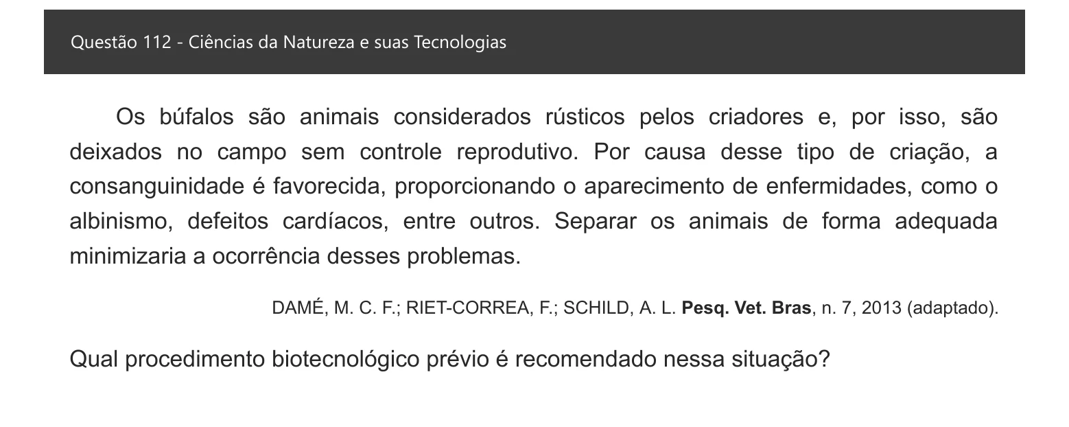 Enunciado visual completo da questão 112 do ENEM 2021 - 2º Dia – Caderno 7 – Azul – Aplicação digital, página 29.