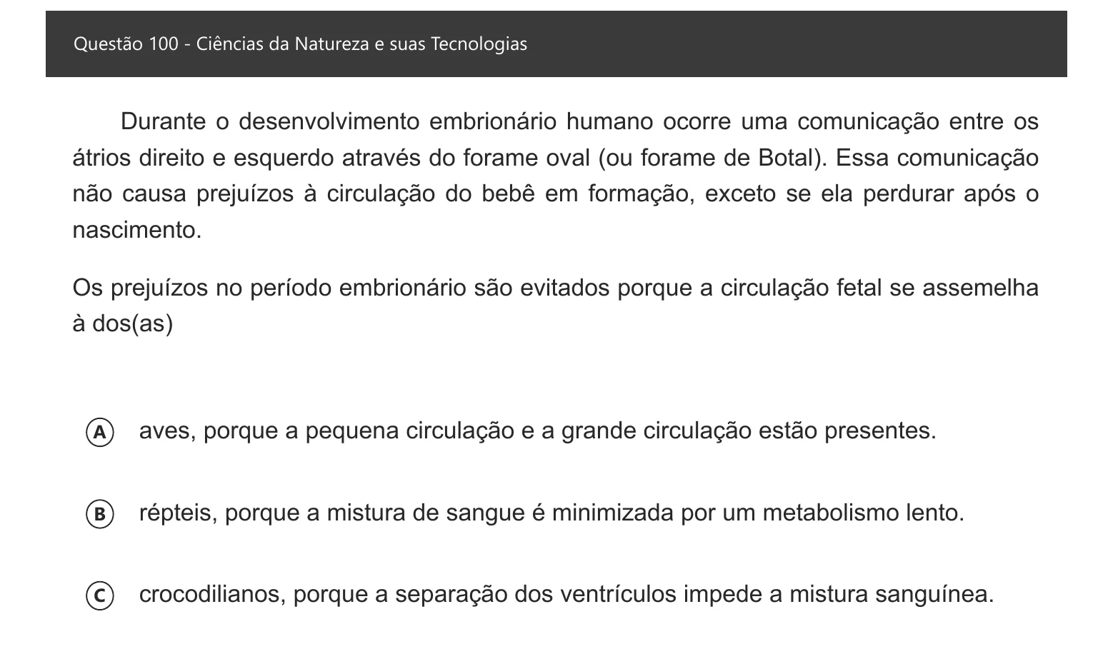 Enunciado visual completo da questão 100 do ENEM 2021 - 2º Dia – Caderno 6 – Cinza – Aplicação digital, página 15.