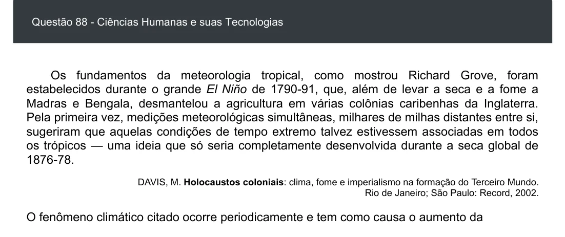 Enunciado visual completo da questão 88 do ENEM 2020 - 1º Dia - Caderno 2 – Amarelo – Inglês – Aplicação digital, página 96.