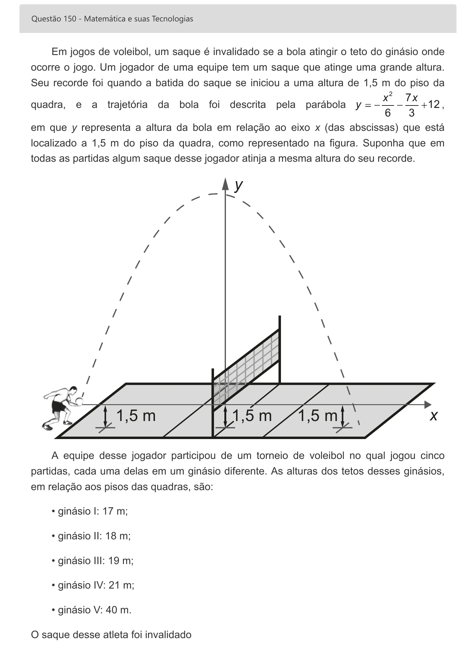 Enunciado visual completo da questão 150 do ENEM 2022 - 2º Dia – Caderno 7 – Azul – Aplicação digital, página 69.