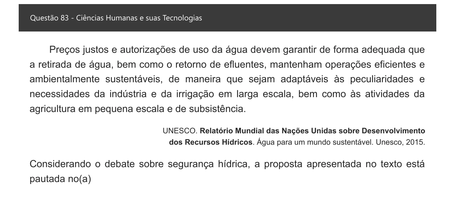 Enunciado visual completo da questão 83 do ENEM 2021 - 1º Dia – Caderno 2 – Amarelo – Inglês – Aplicação digital, página 91.