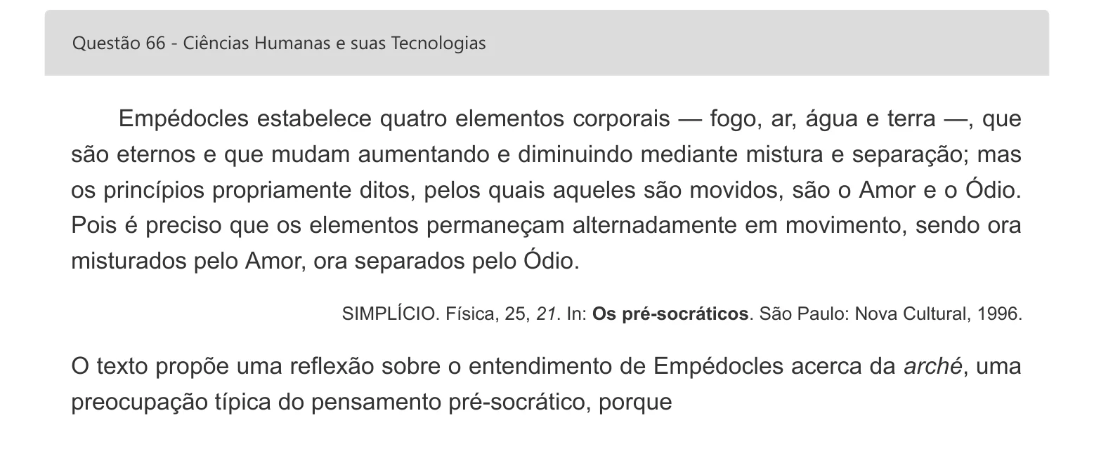 Enunciado visual completo da questão 66 do ENEM 2022 - 1º Dia – Caderno 4 – Rosa – Inglês – Aplicação digital, página 80.