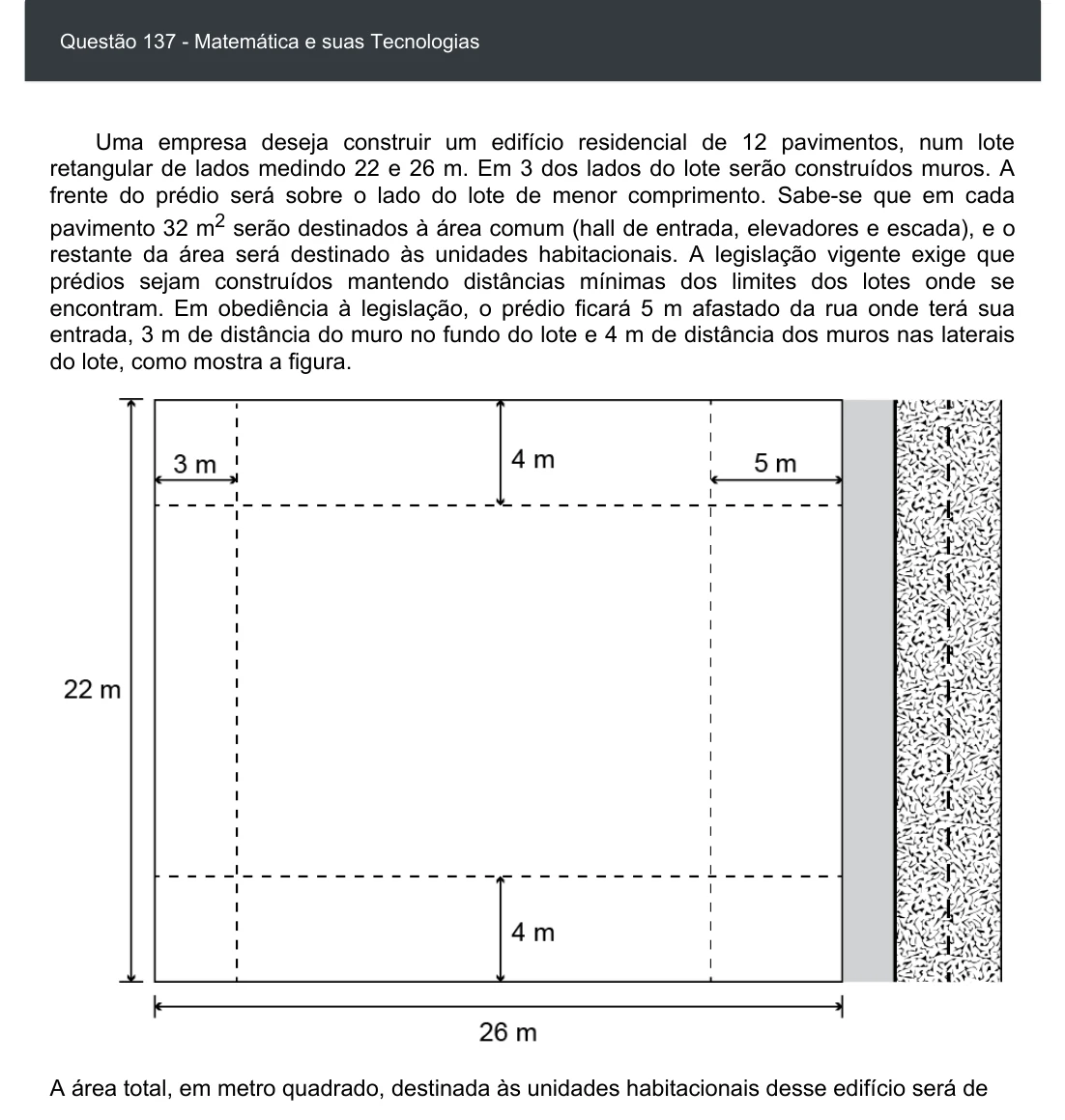 Enunciado visual completo da questão 137 do ENEM 2020 - 2º Dia - Caderno 8 – Rosa – Aplicação digital, página 52.