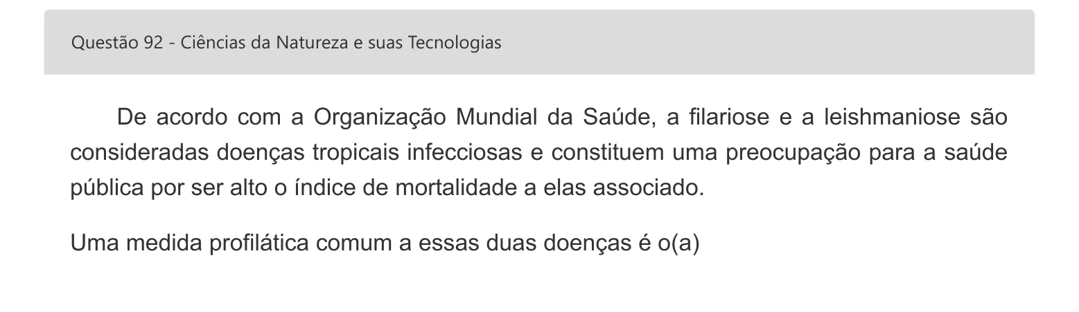 Enunciado visual completo da questão 92 do ENEM 2022 - 2º Dia – Caderno 7 – Azul – Aplicação digital, página 8.
