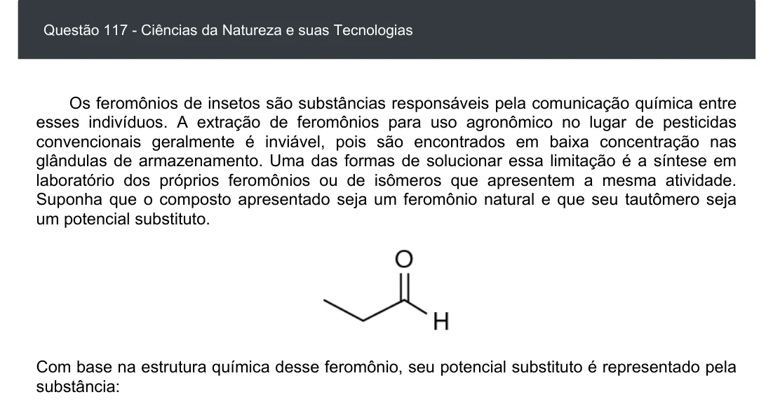 Enunciado visual completo da questão 117 do ENEM 2020 - 2º Dia - Caderno 8 – Rosa – Aplicação digital, página 31.