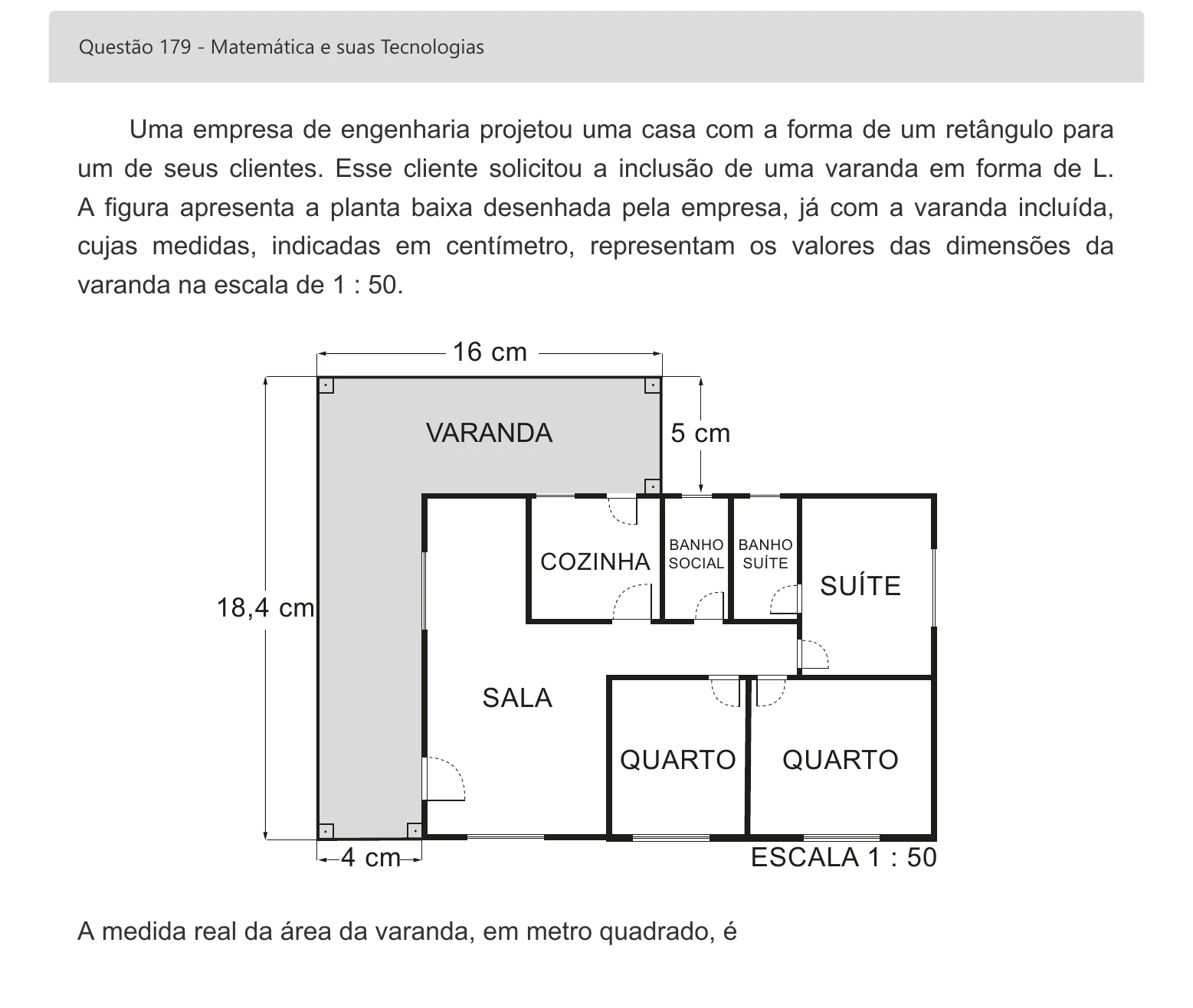Enunciado visual completo da questão 179 do ENEM 2022 - 2º Dia – Caderno 5 – Amarelo – Aplicação digital, página 99.