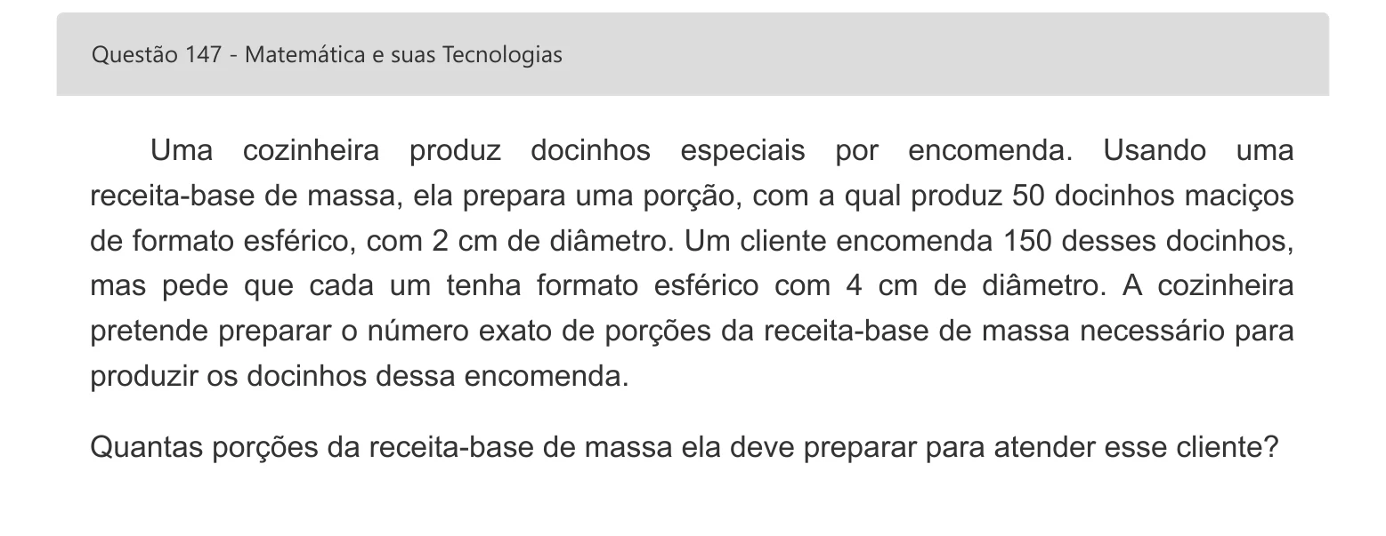 Enunciado visual completo da questão 147 do ENEM 2022 - 2º Dia – Caderno 5 – Amarelo – Aplicação digital, página 65.