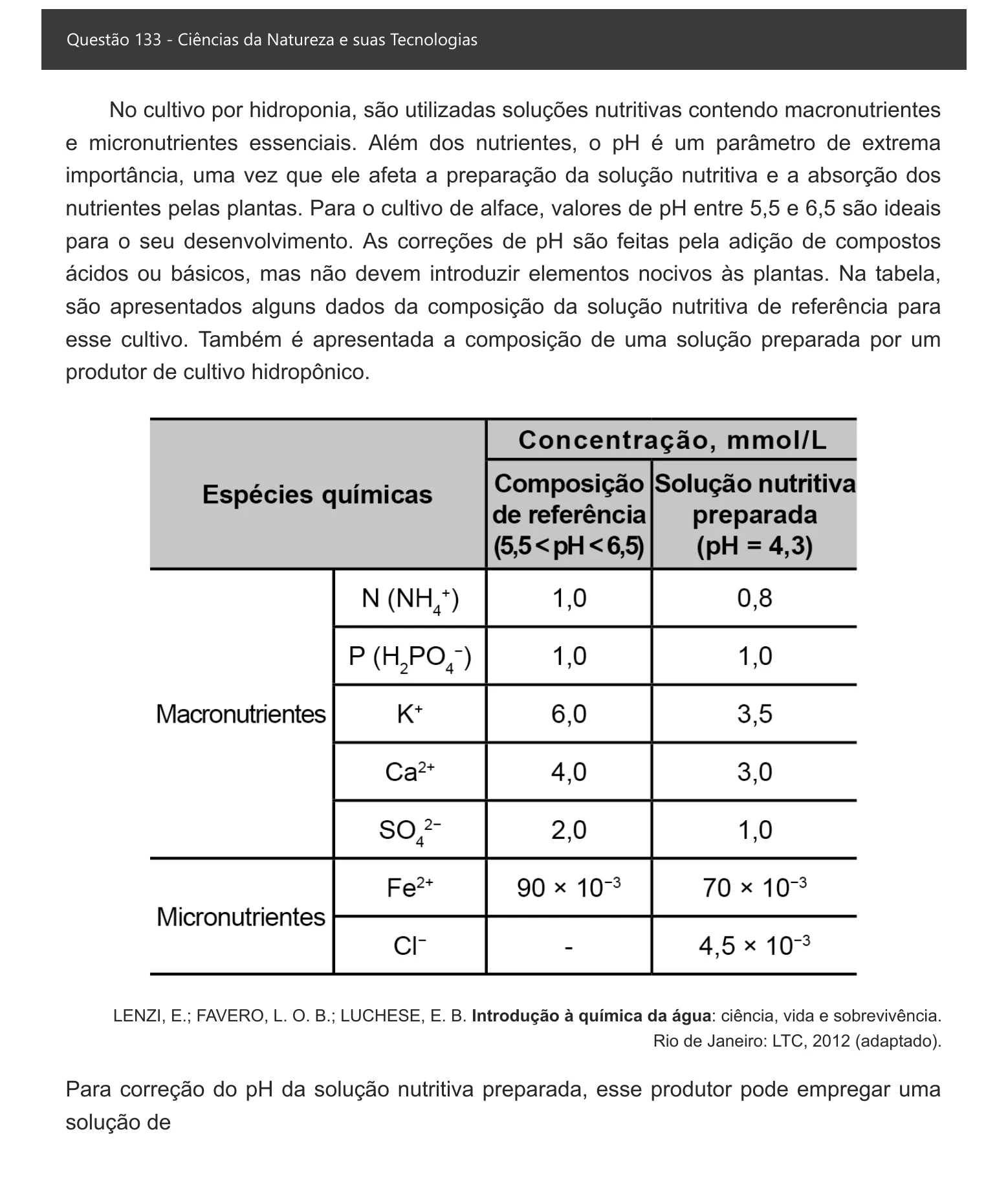Enunciado visual completo da questão 133 do ENEM 2021 - 2º Dia – Caderno 5 – Amarelo – Aplicação digital, página 51.