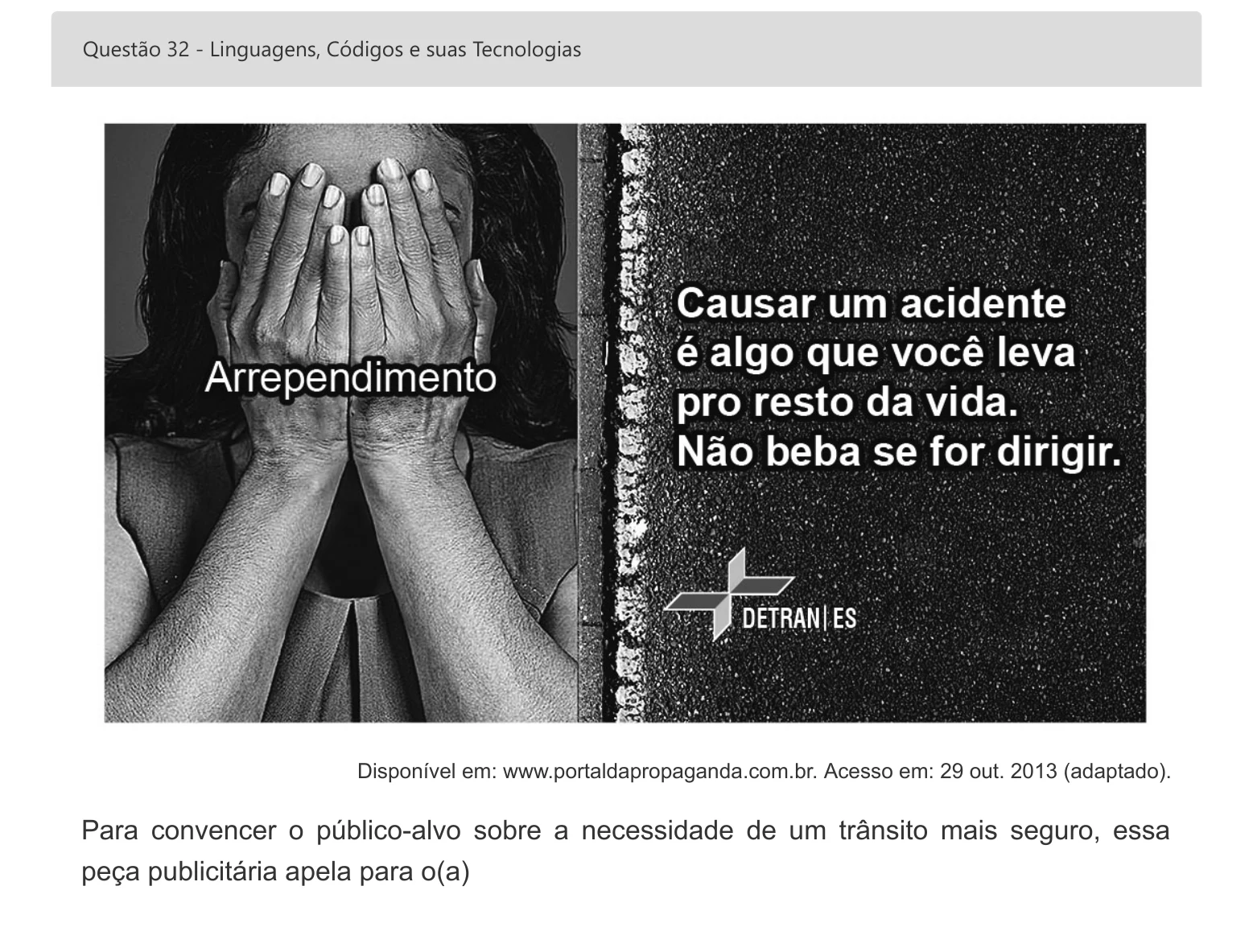 Enunciado visual completo da questão 32 do ENEM 2022 - 1º Dia – Caderno 2 – Amarelo – Inglês – Aplicação digital, página 42.