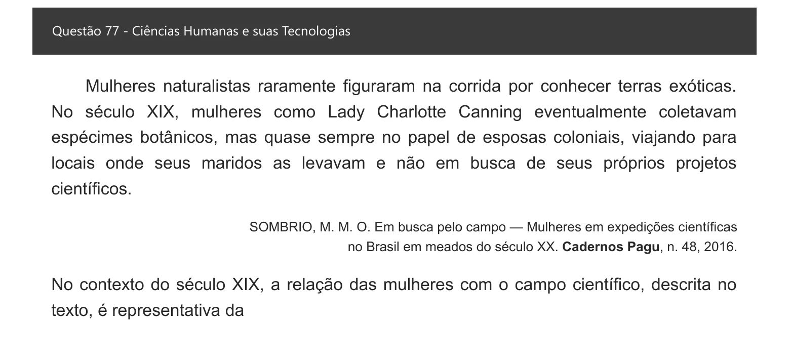 Enunciado visual completo da questão 77 do ENEM 2021 - 1º Dia – Caderno 2 – Amarelo – Inglês – Aplicação digital, página 85.
