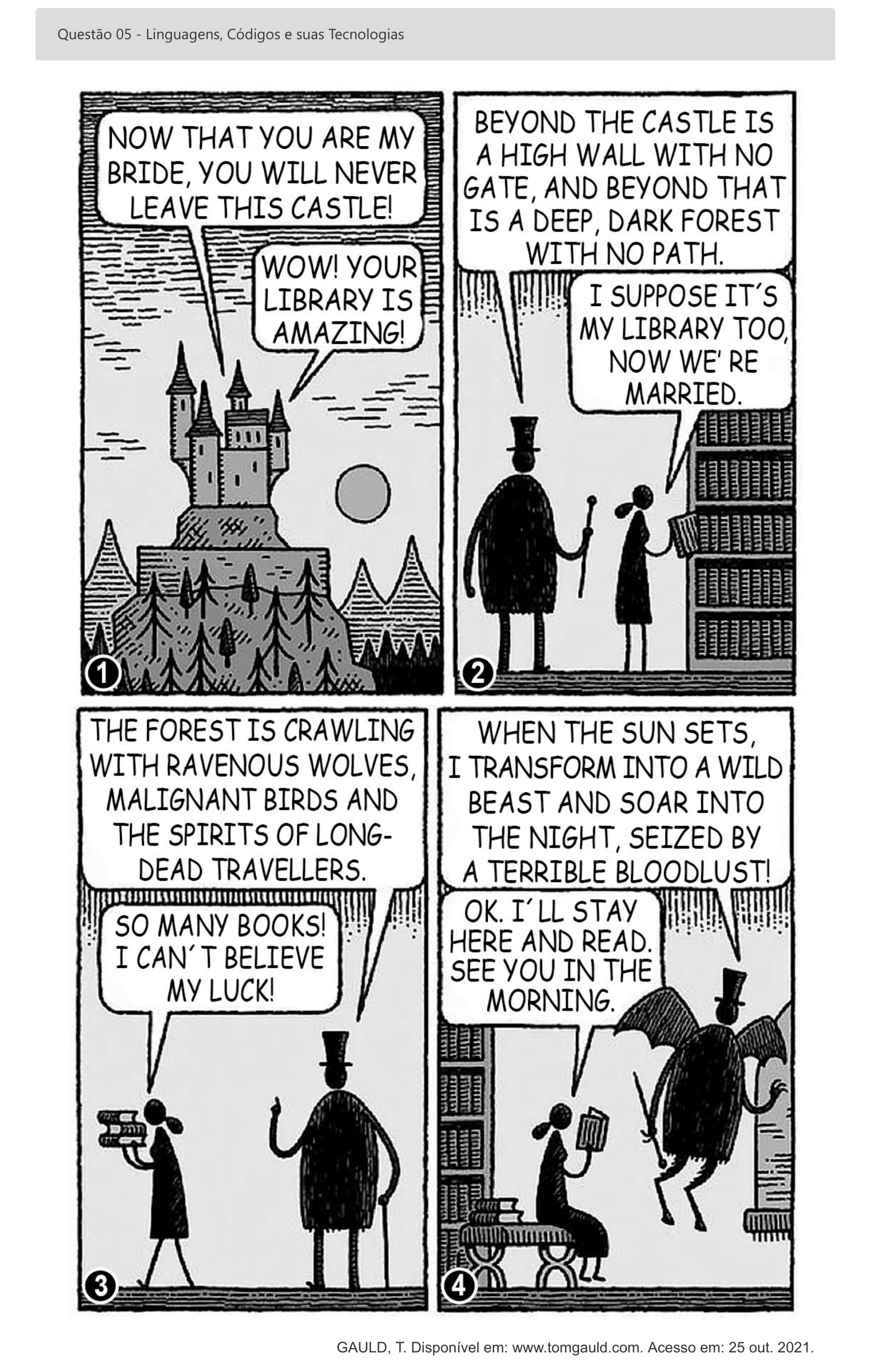 Enunciado visual completo da questão 5 do ENEM 2022 - 1º Dia – Caderno 2 – Amarelo – Inglês – Aplicação digital, página 11.