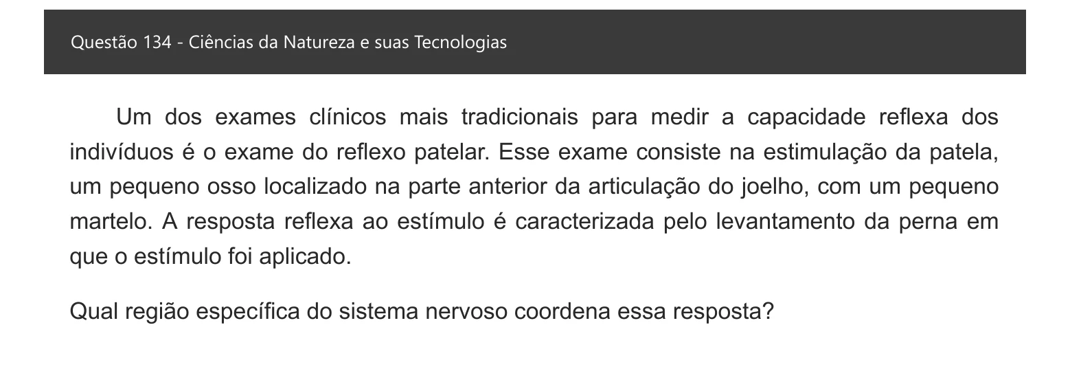 Enunciado visual completo da questão 134 do ENEM 2021 - 2º Dia – Caderno 6 – Cinza – Aplicação digital, página 52.