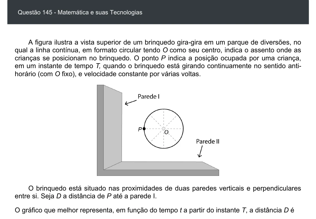 Enunciado visual completo da questão 145 do ENEM 2020 - 2º Dia - Caderno 6 – Cinza – Aplicação digital, página 60.