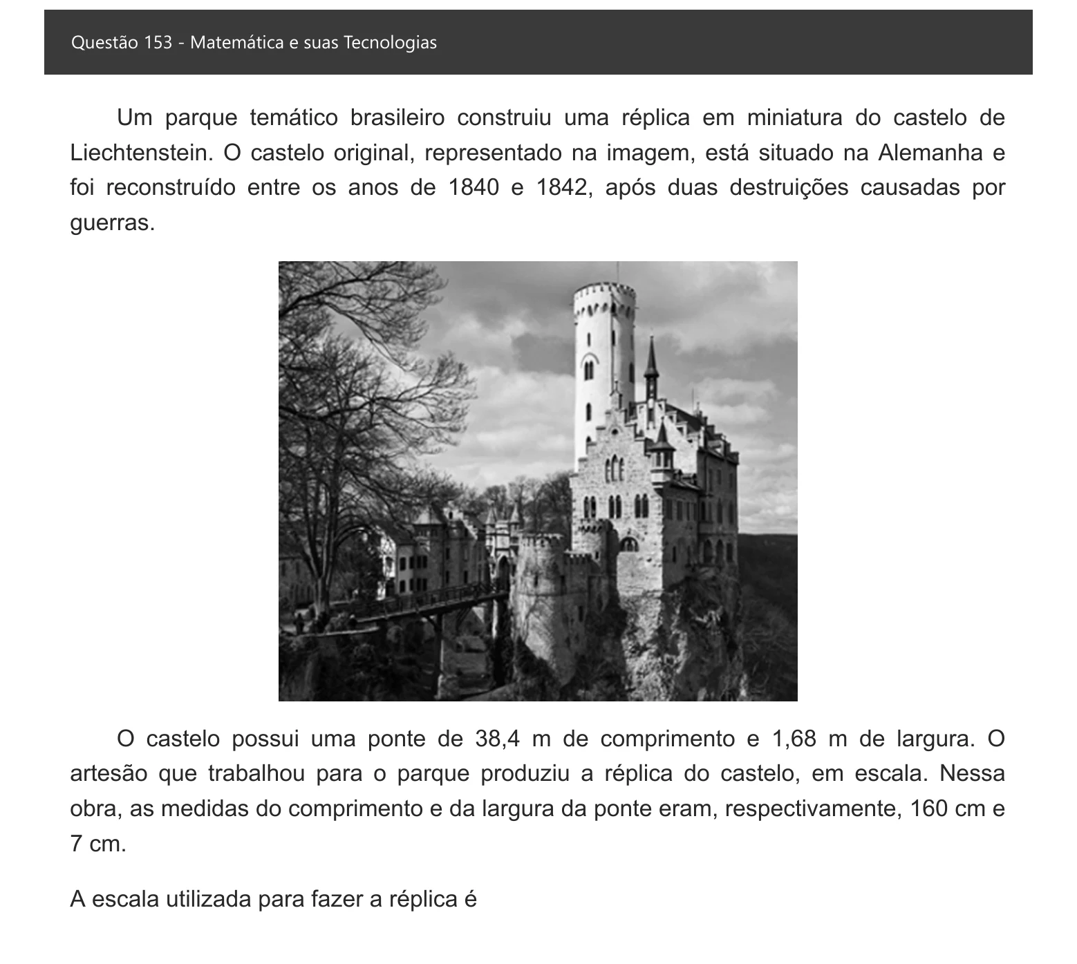 Enunciado visual completo da questão 153 do ENEM 2021 - 2º Dia – Caderno 7 – Azul – Aplicação digital, página 72.